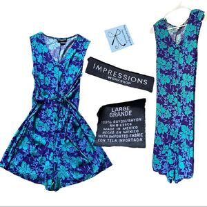 Vintage Impressions Floral Shorts Beach Mode Vacation Romper Sz L